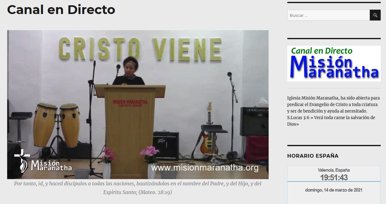 Culto Dominical 14-03-2021 – Misión Maranatha – Paiporta – Valencia – España