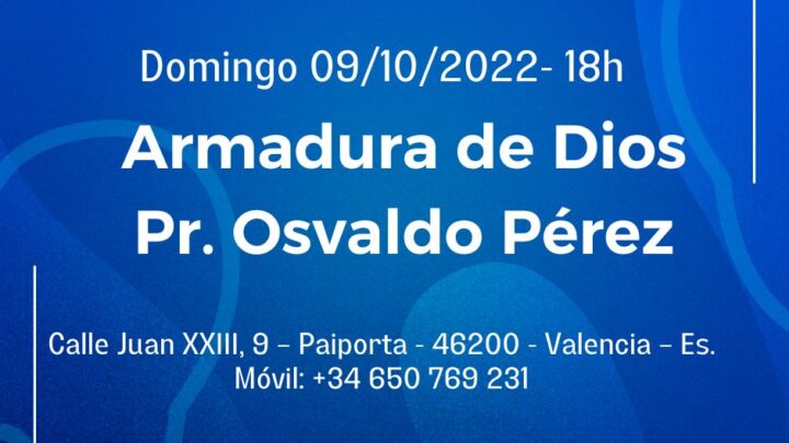 Domingo, 09 de Octubre a las 18h en directo desde www.misionmaranatha.org/canaldirecto/