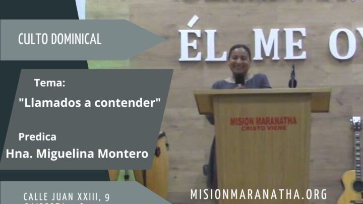 Domingo, 20 de Noviembre a las 18h en directo desde www.misionmaranatha.org/canaldirecto/